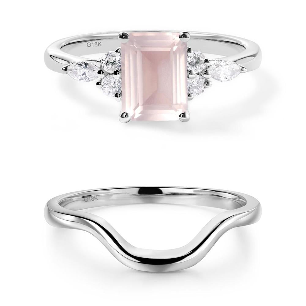 Simple Emerald Cut Rose Quartz Ring - LUO Jewelry #metal_xxxxx