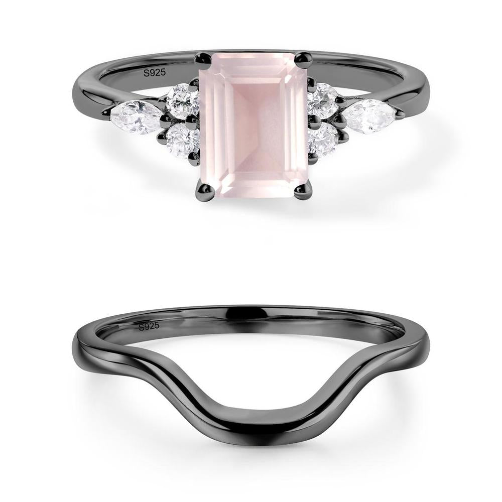 Simple Emerald Cut Rose Quartz Ring - LUO Jewelry #metal_xxxxx