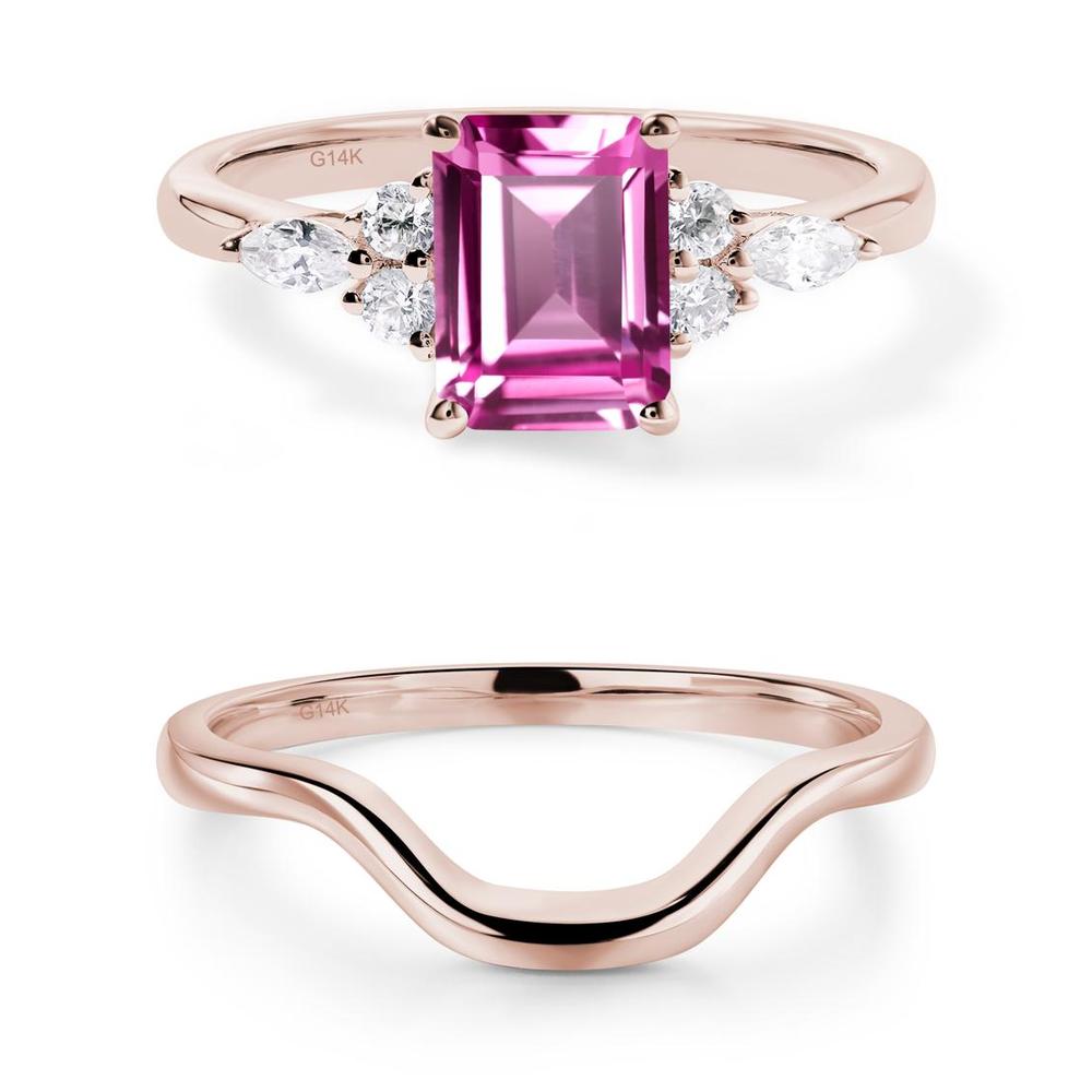 Simple Emerald Cut Pink Sapphire Ring - LUO Jewelry #metal_xxxxx