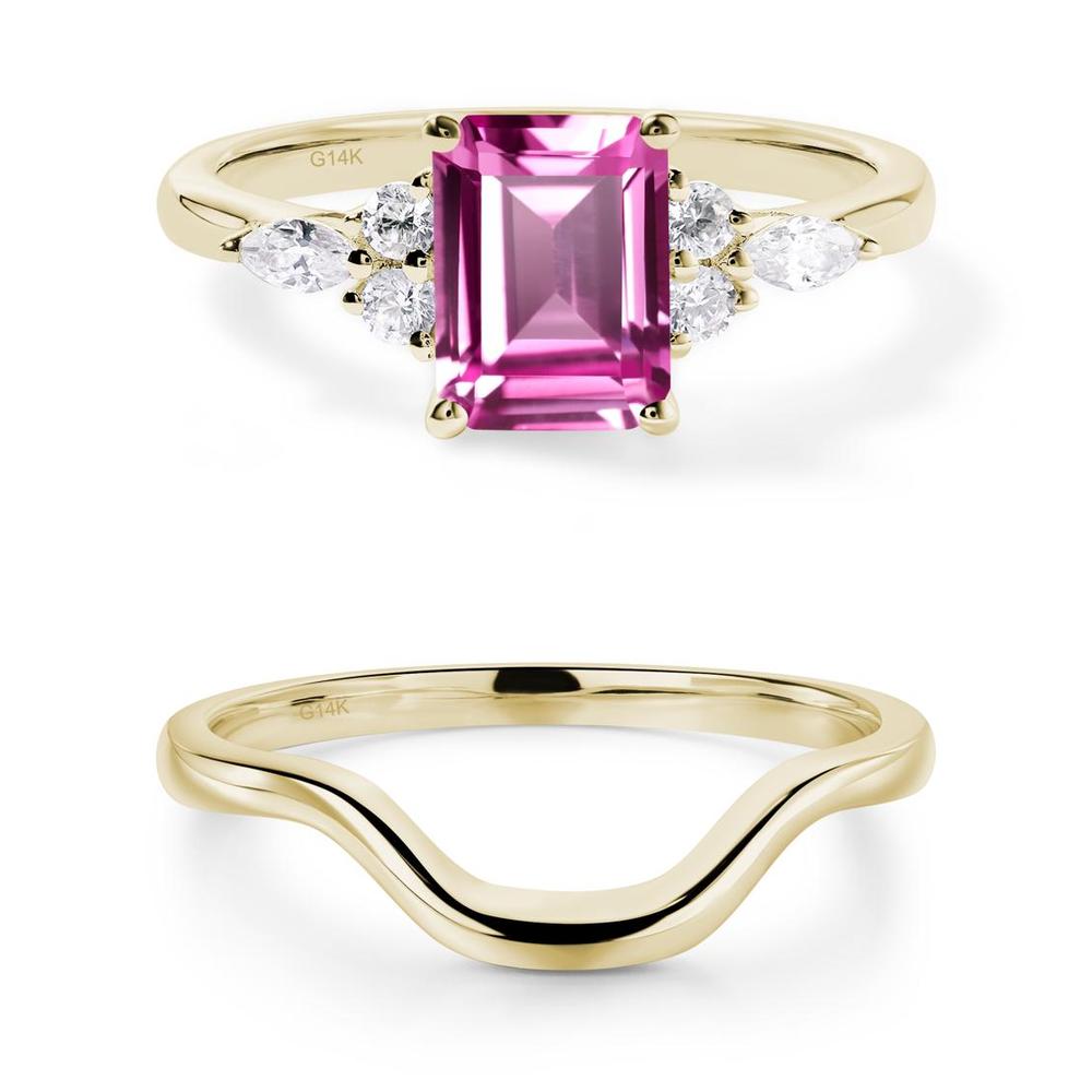 Simple Emerald Cut Pink Sapphire Ring - LUO Jewelry #metal_xxxxx