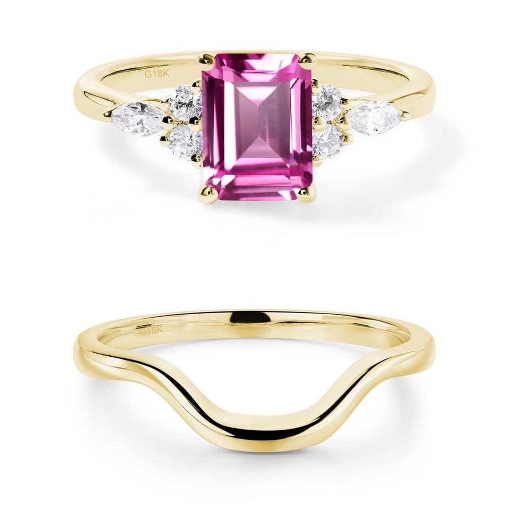 Simple Emerald Cut Pink Sapphire Ring - LUO Jewelry #metal_xxxxx