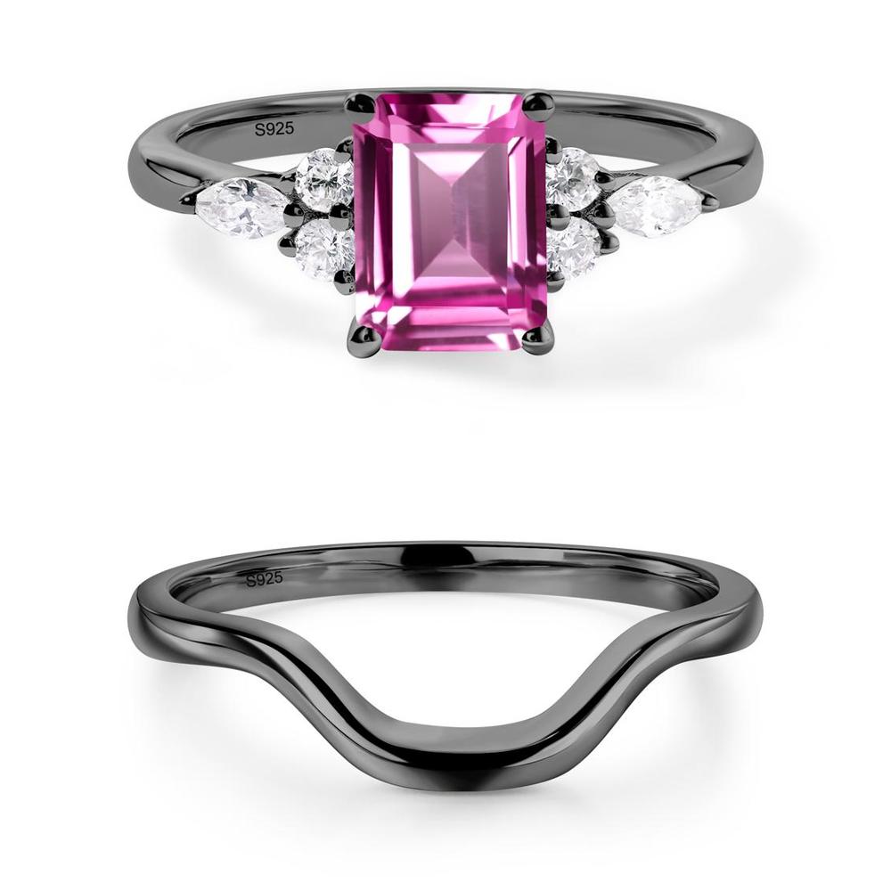 Simple Emerald Cut Pink Sapphire Ring - LUO Jewelry #metal_xxxxx