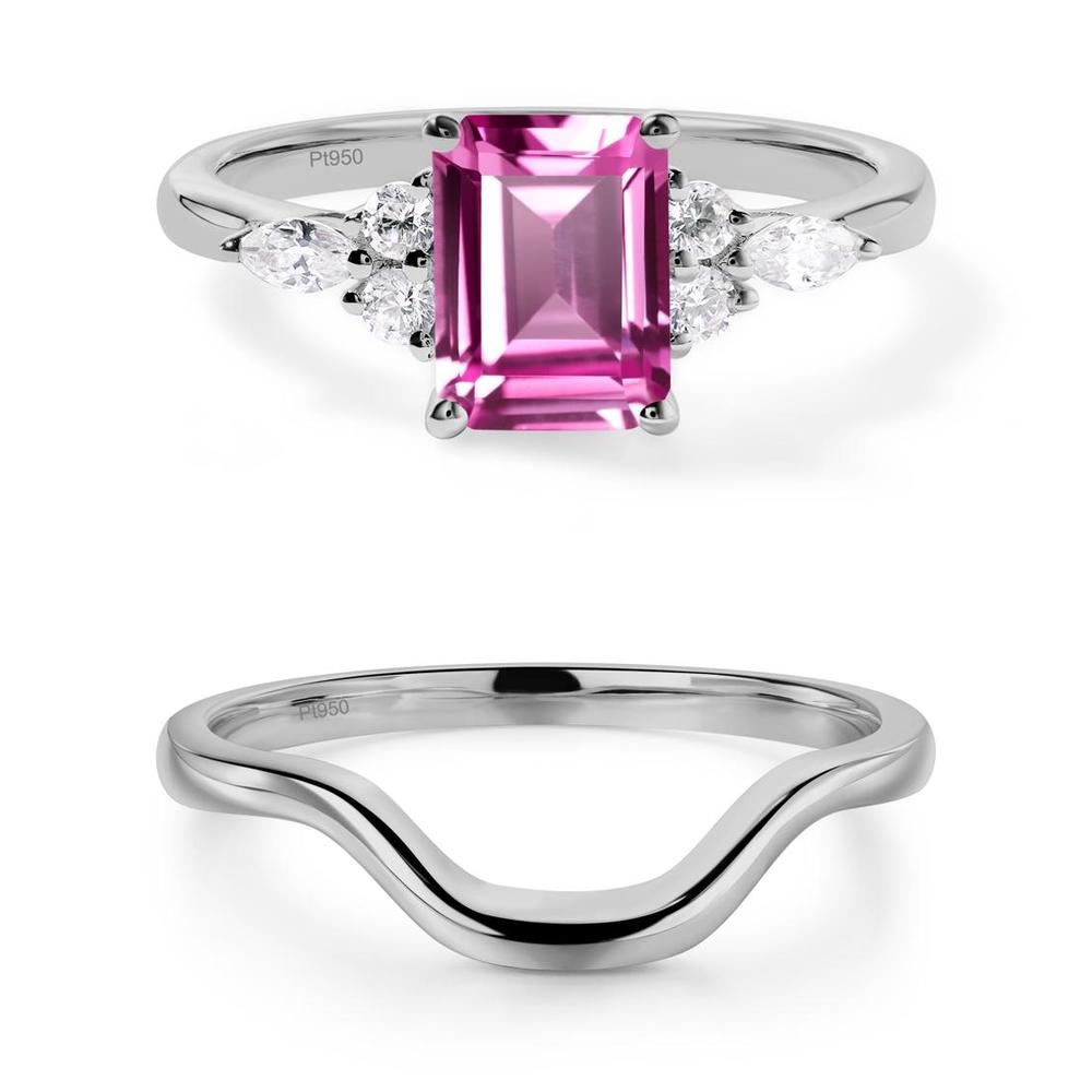 Simple Emerald Cut Pink Sapphire Ring - LUO Jewelry #metal_xxxxx