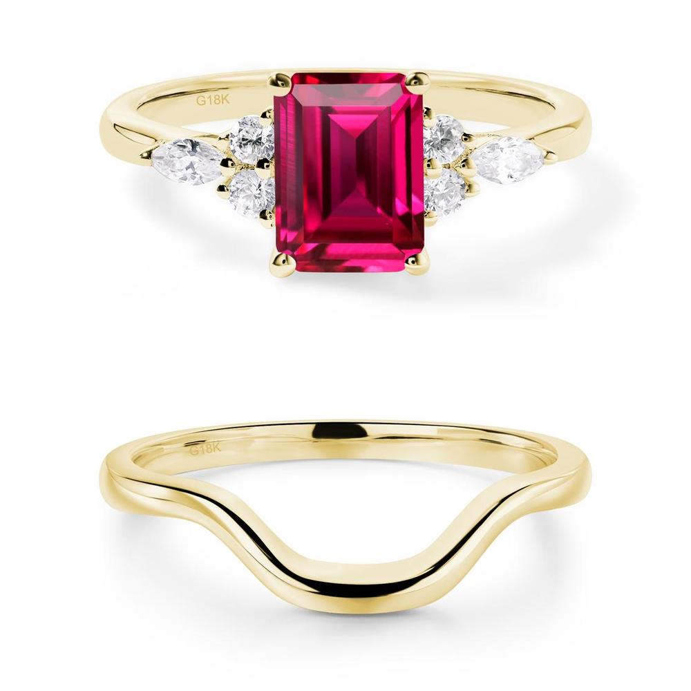 Simple Emerald Cut Ruby Ring - LUO Jewelry #metal_xxxxx