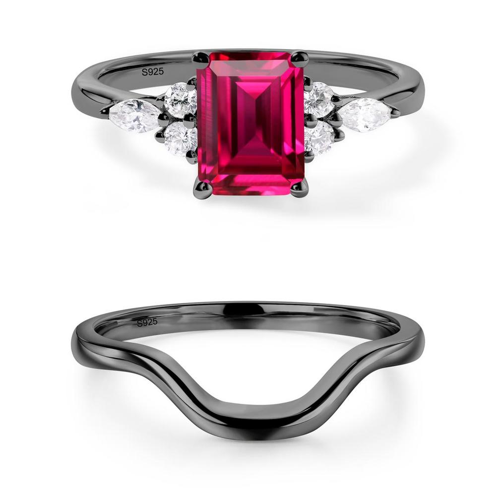 Simple Emerald Cut Ruby Ring - LUO Jewelry #metal_xxxxx