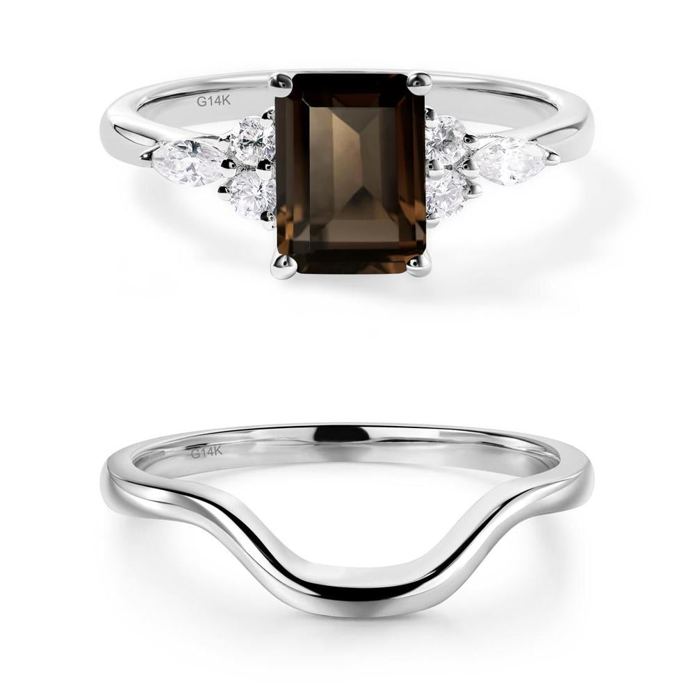 Simple Emerald Cut Smoky Quartz Ring - LUO Jewelry #metal_xxxxx