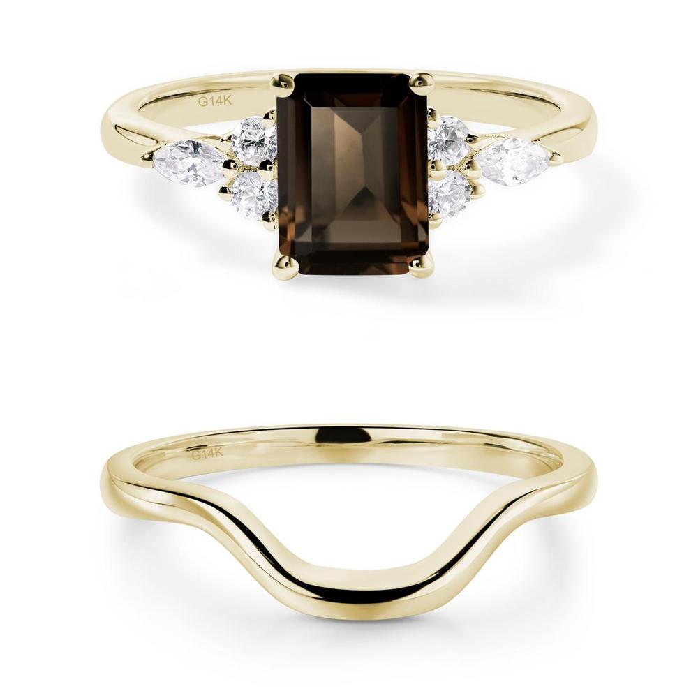 Simple Emerald Cut Smoky Quartz Ring - LUO Jewelry #metal_xxxxx