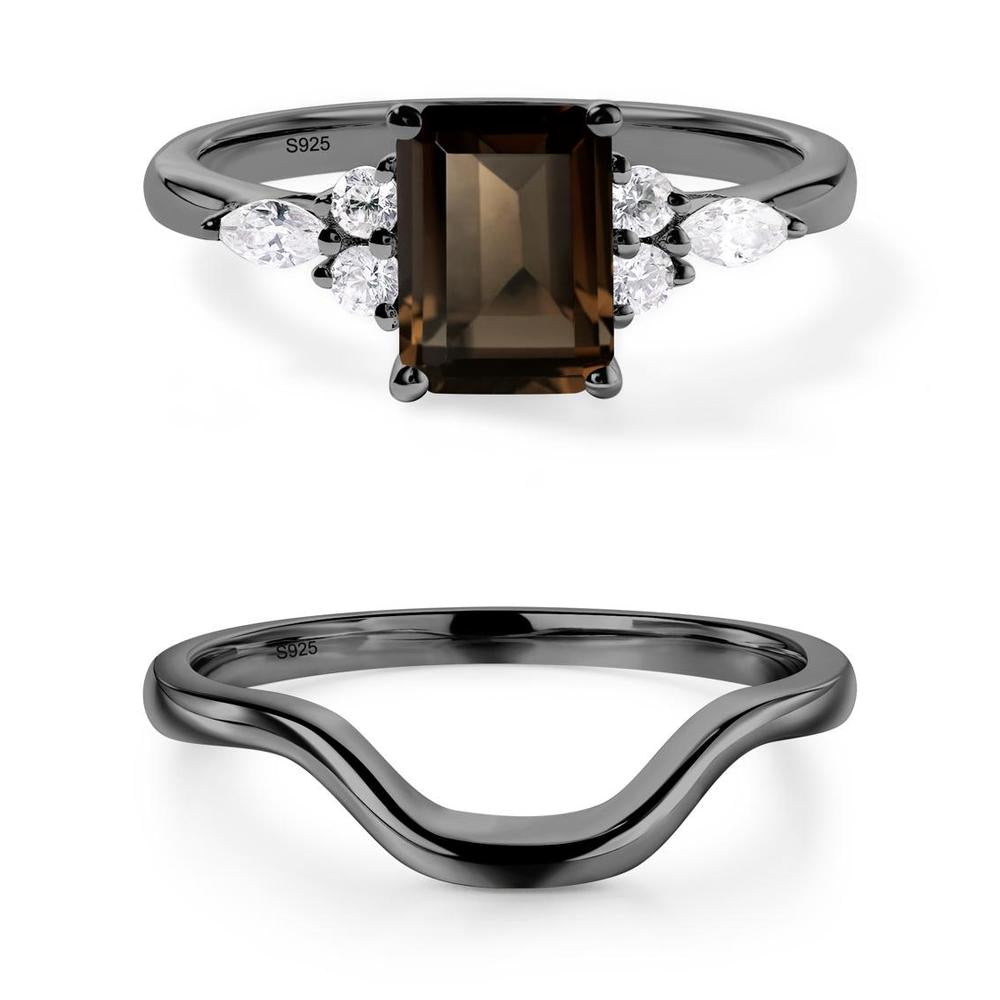 Simple Emerald Cut Smoky Quartz Ring - LUO Jewelry #metal_xxxxx