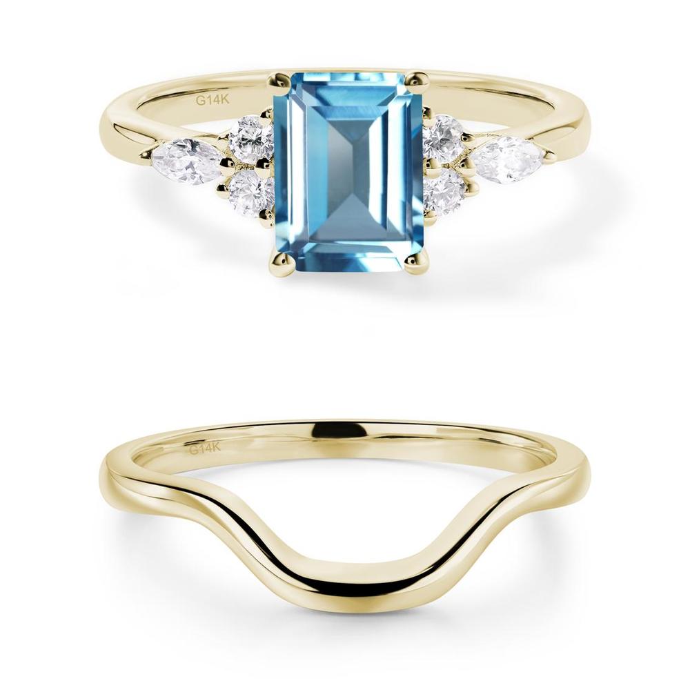 Simple Emerald Cut Swiss Blue Topaz Ring - LUO Jewelry #metal_xxxxx