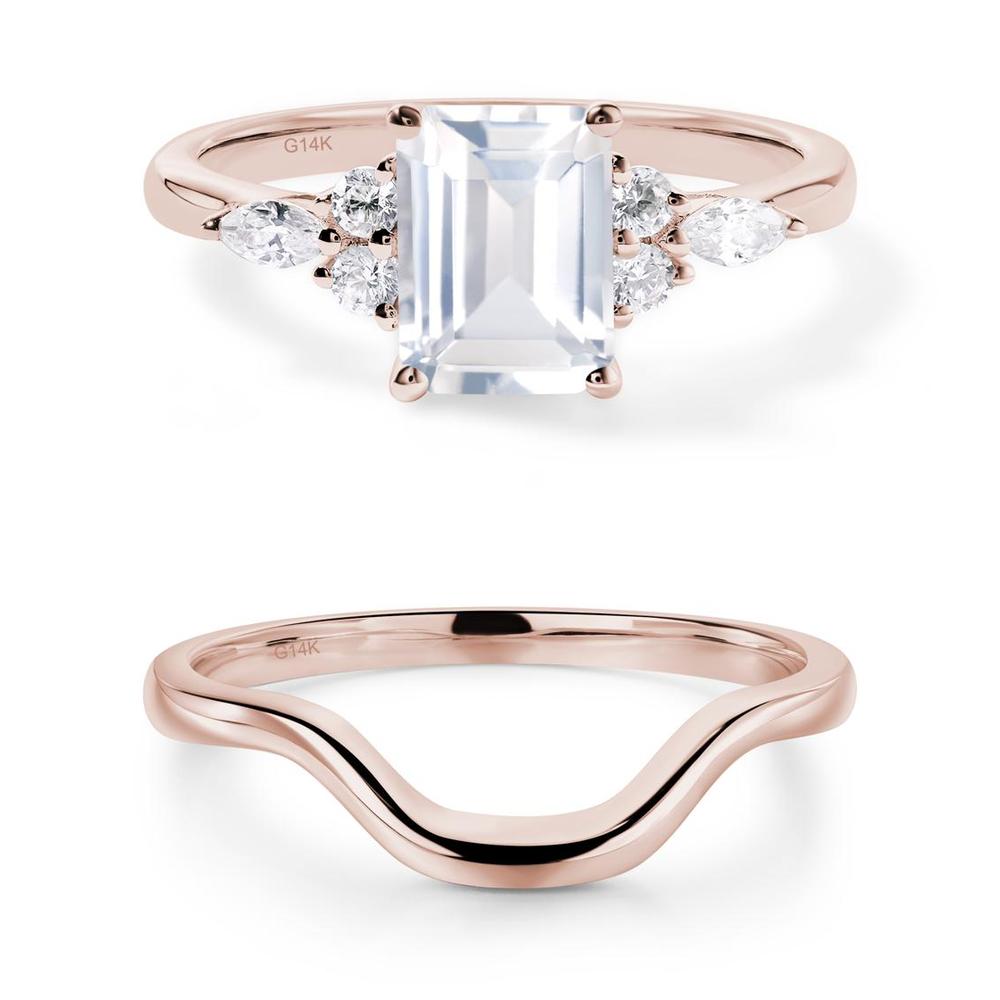 Simple Emerald Cut White Topaz Ring - LUO Jewelry #metal_xxxxx