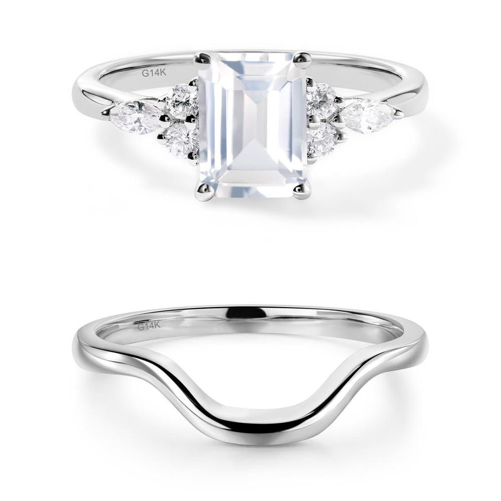 Simple Emerald Cut White Topaz Ring - LUO Jewelry #metal_xxxxx