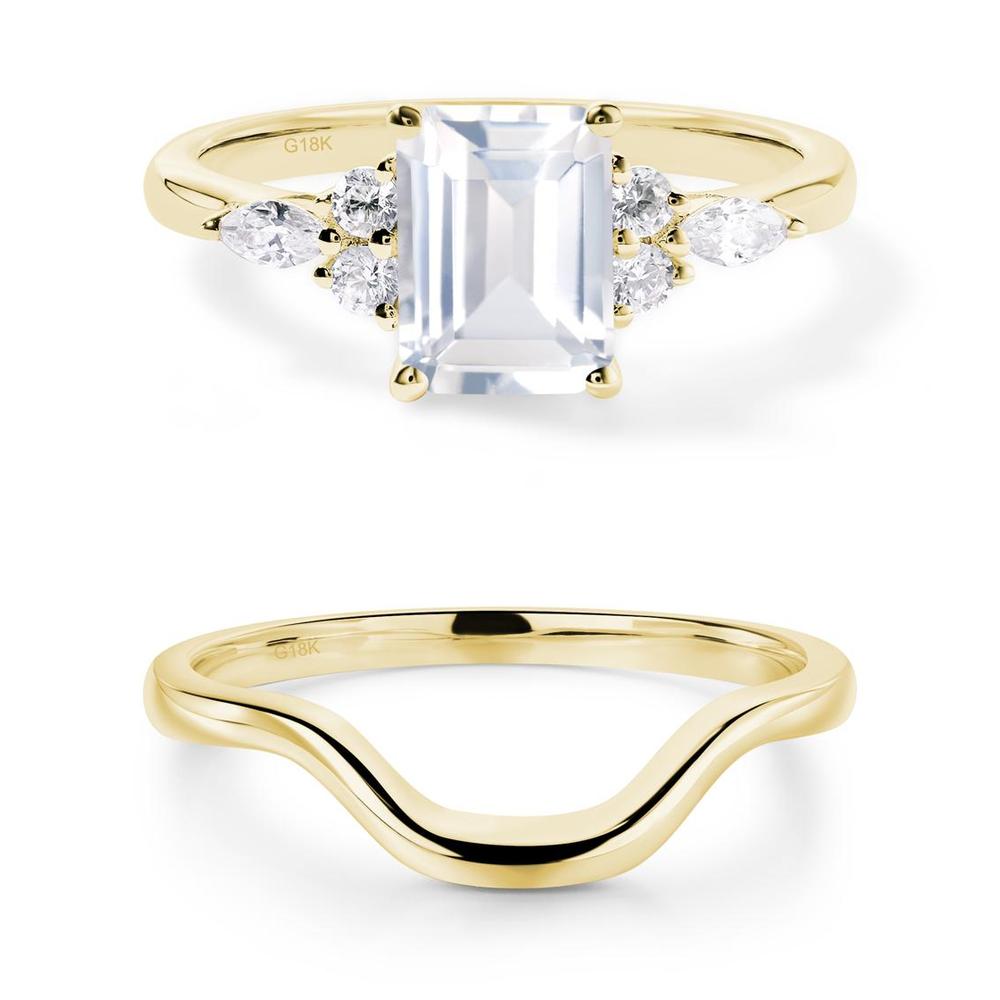 Simple Emerald Cut White Topaz Ring - LUO Jewelry #metal_xxxxx