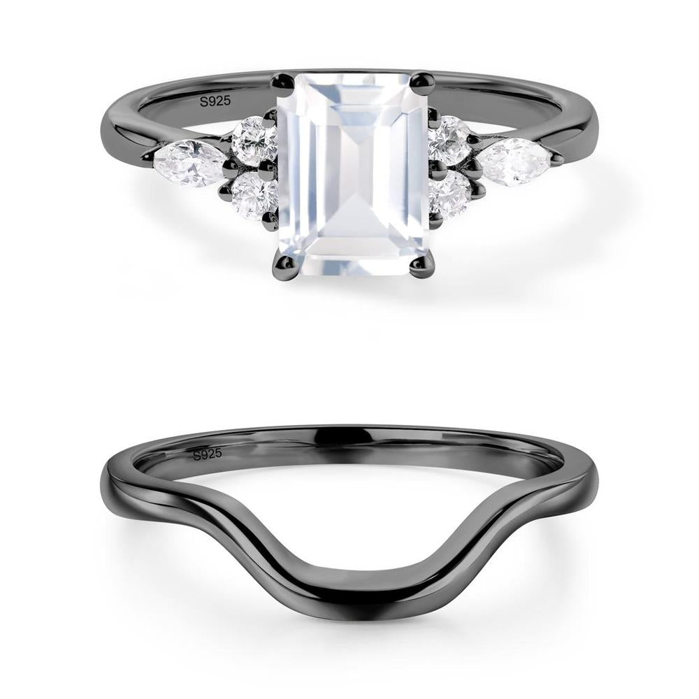 Simple Emerald Cut White Topaz Ring - LUO Jewelry #metal_xxxxx