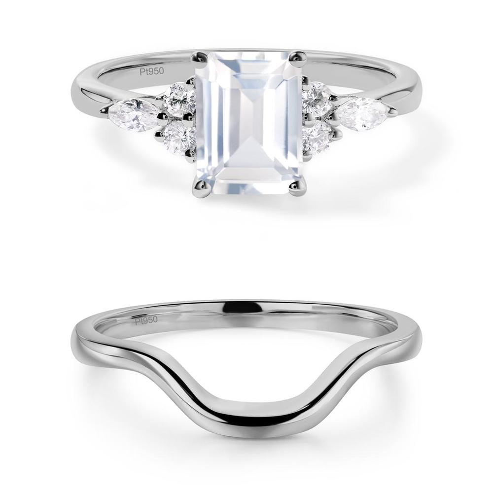 Simple Emerald Cut White Topaz Ring - LUO Jewelry #metal_xxxxx