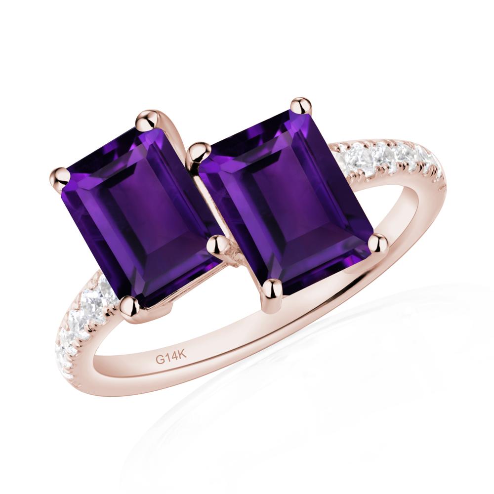 Amethyst Toi Et Moi Ring | LUO Jewelry #metal_14k rose gold