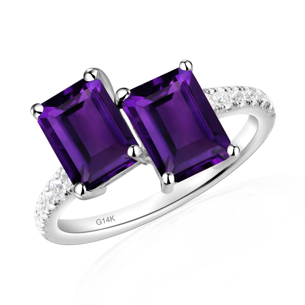 Amethyst Toi Et Moi Ring | LUO Jewelry #metal_14k white gold