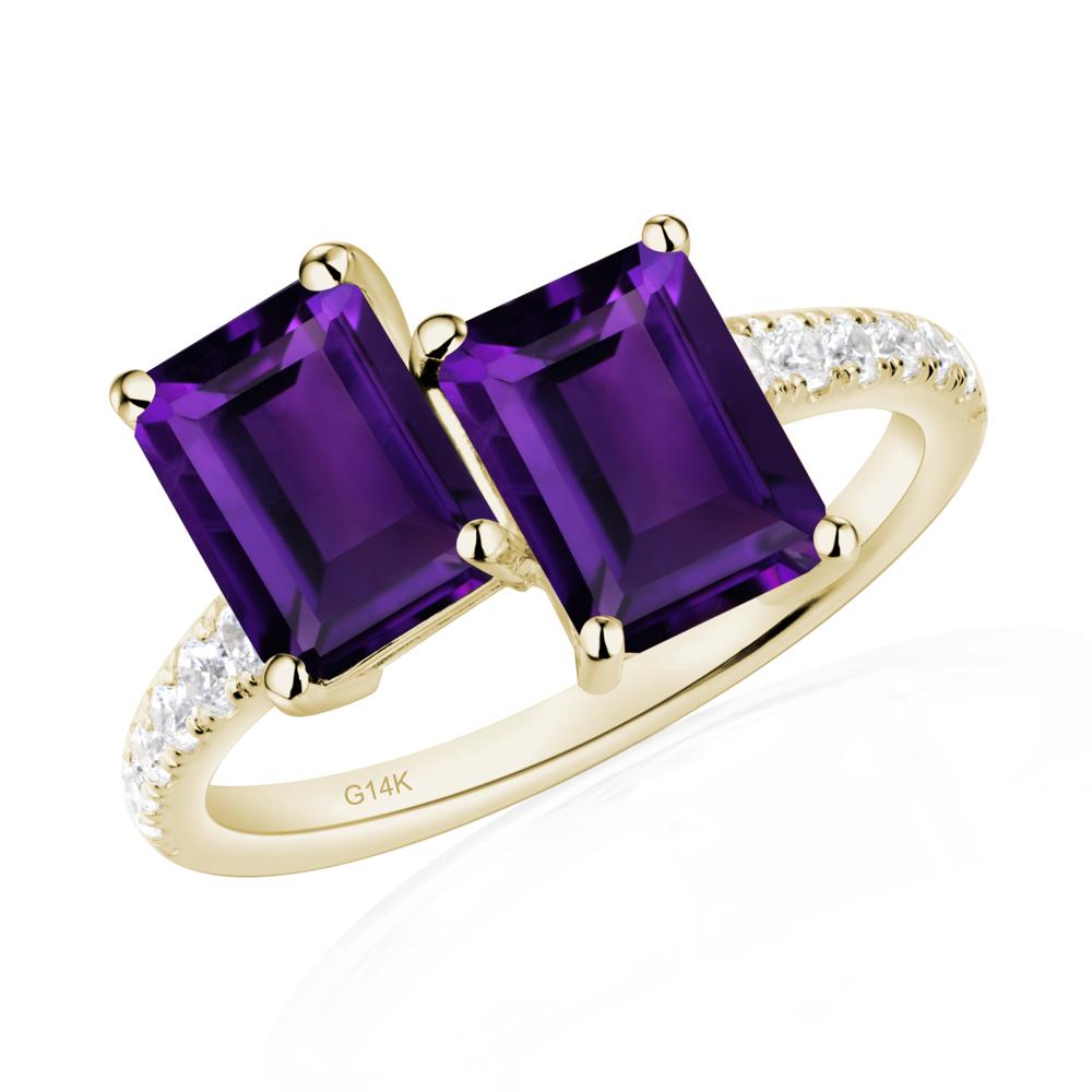 Amethyst Toi Et Moi Ring | LUO Jewelry #metal_14k yellow gold