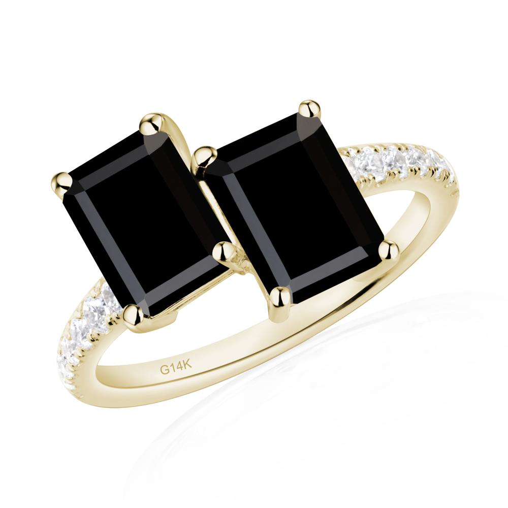 Black Spinel Toi Et Moi Ring | LUO Jewelry #metal_14k yellow gold