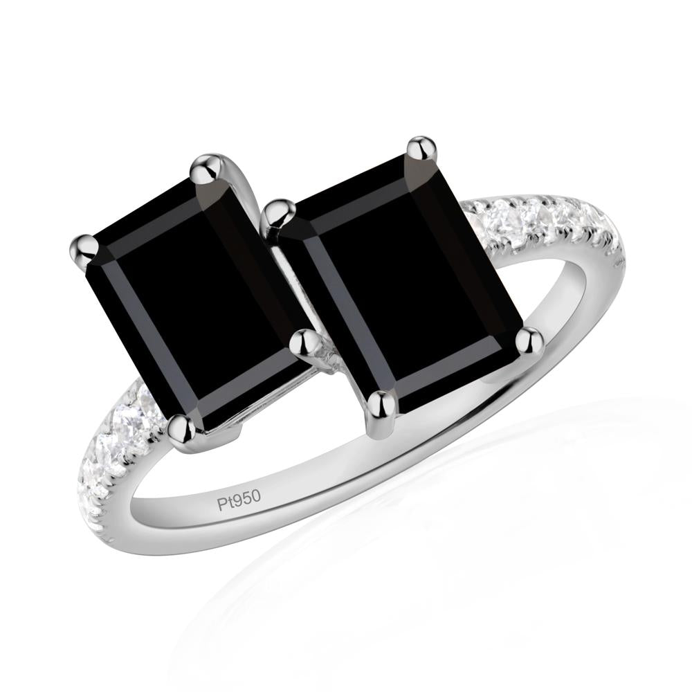 Black Spinel Toi Et Moi Ring | LUO Jewelry #metal_platinum