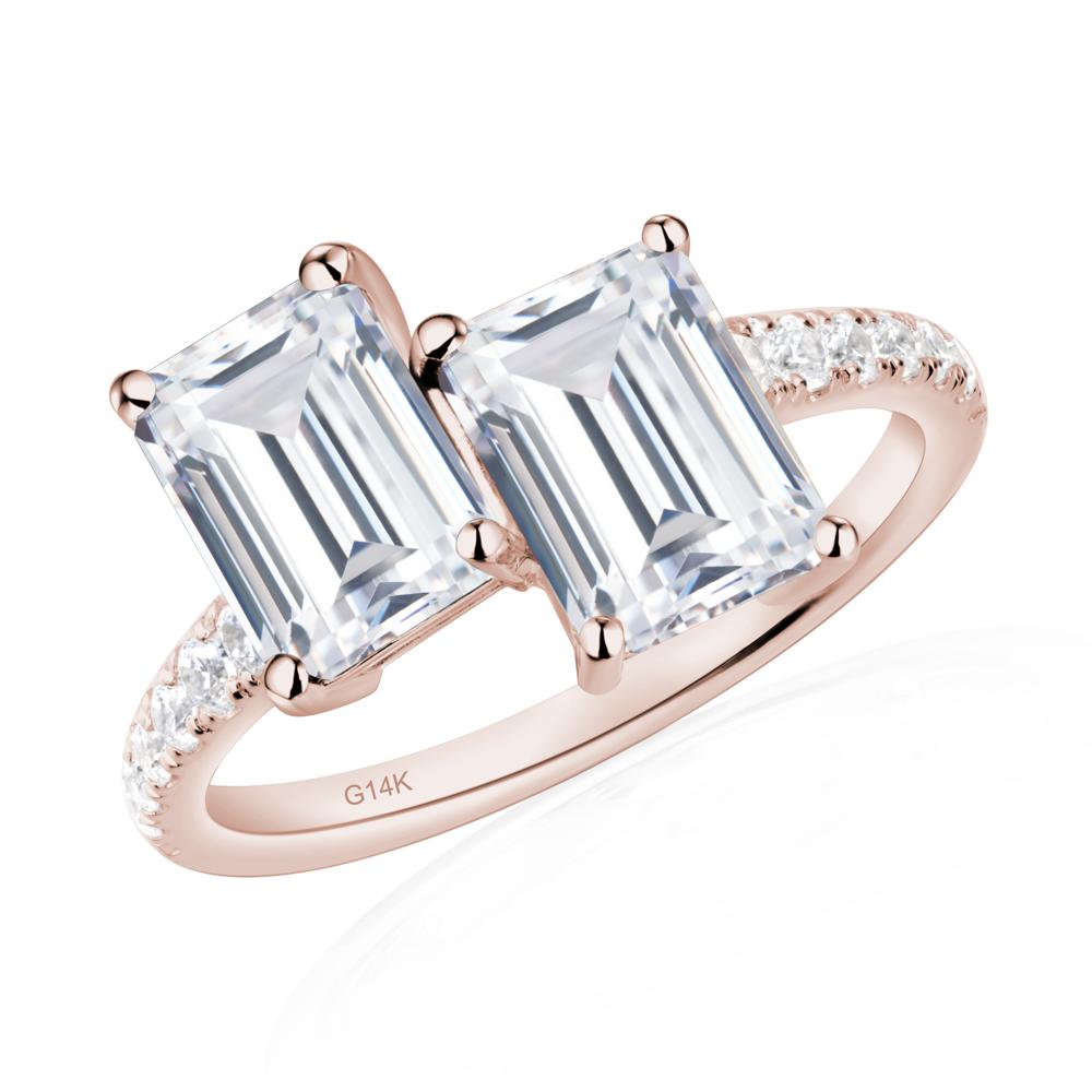 Cubic Zirconia Toi Et Moi Ring | LUO Jewelry #metal_14k rose gold