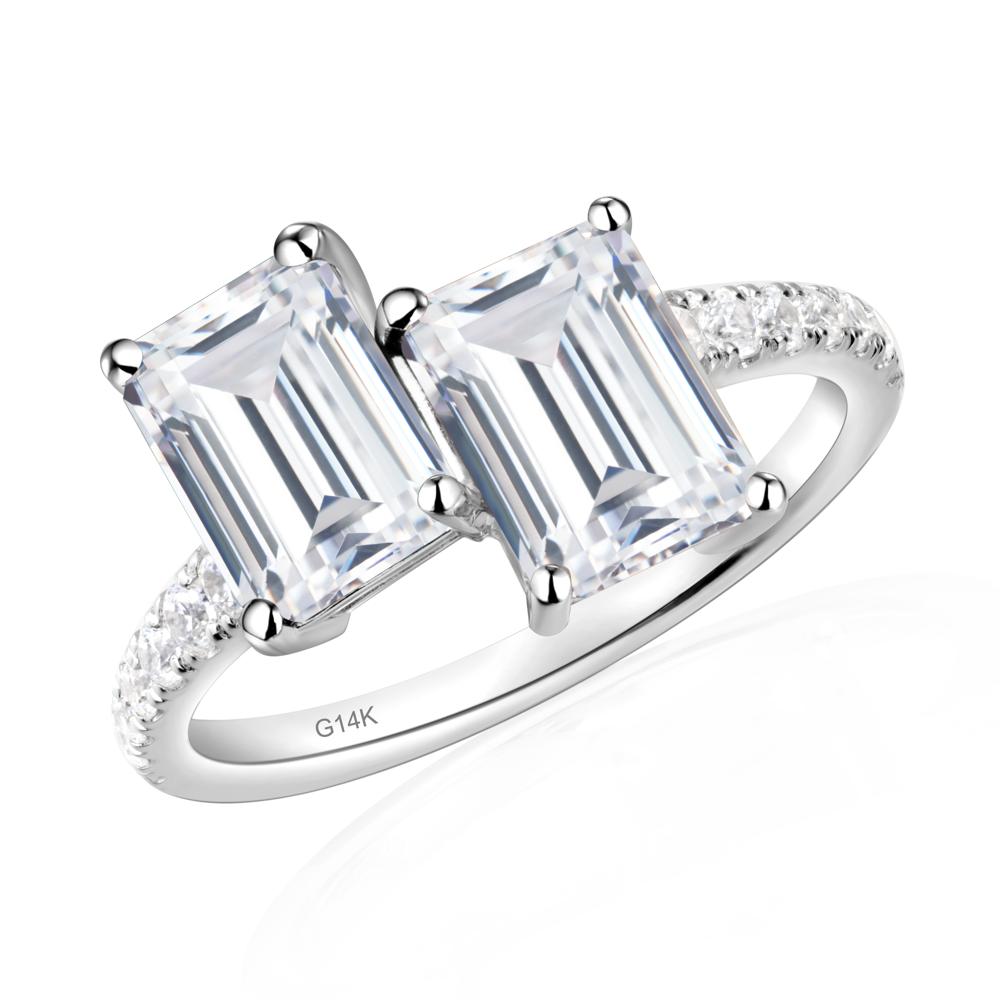 Cubic Zirconia Toi Et Moi Ring | LUO Jewelry #metal_14k white gold