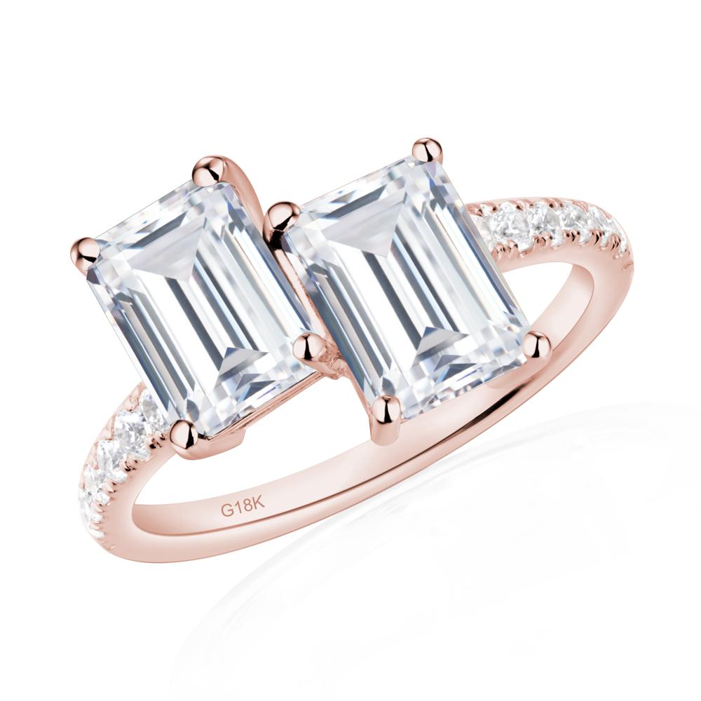 Cubic Zirconia Toi Et Moi Ring | LUO Jewelry #metal_18k rose gold