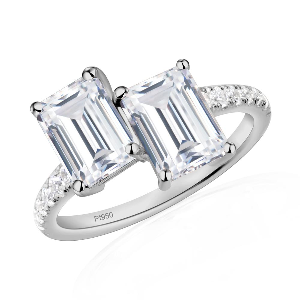 Cubic Zirconia Toi Et Moi Ring | LUO Jewelry #metal_platinum