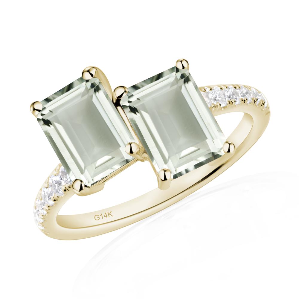 Green Amethyst Toi Et Moi Ring | LUO Jewelry #metal_14k yellow gold