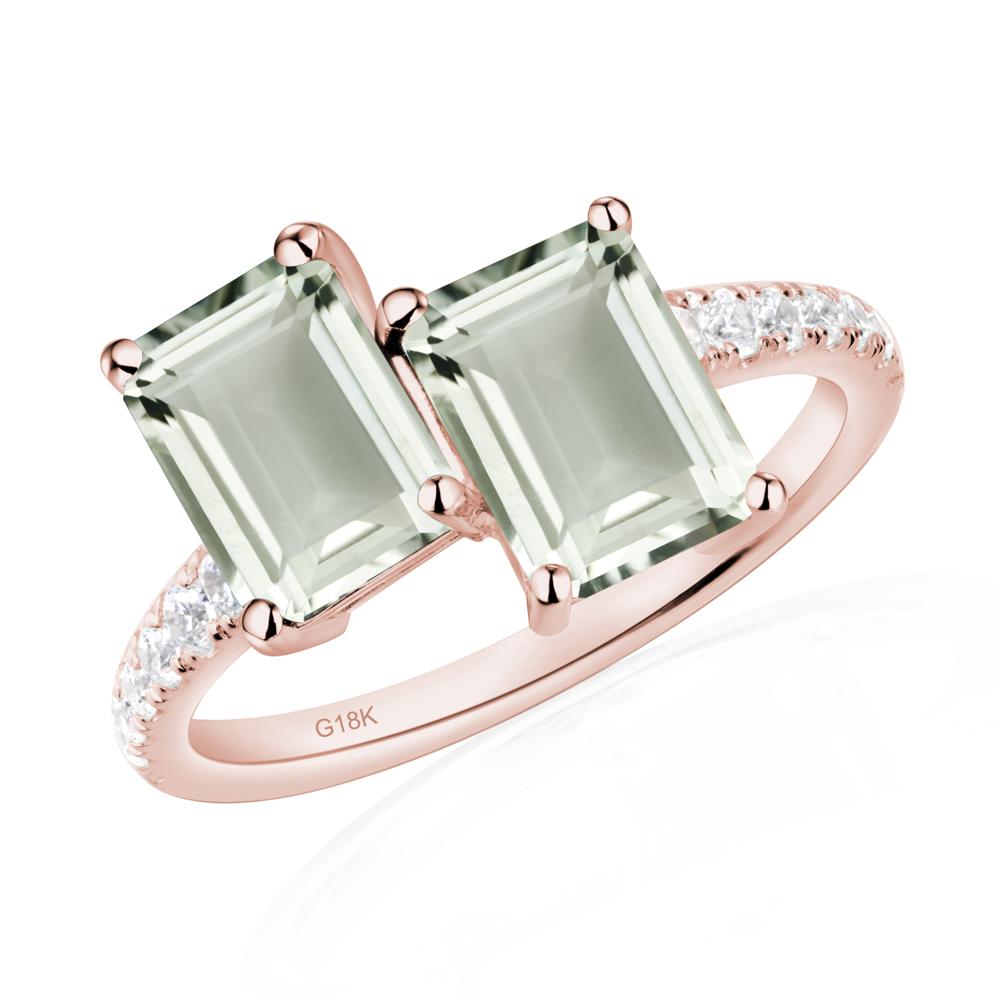 Green Amethyst Toi Et Moi Ring | LUO Jewelry #metal_18k rose gold