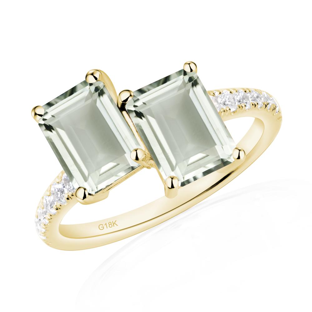 Green Amethyst Toi Et Moi Ring | LUO Jewelry #metal_18k yellow gold