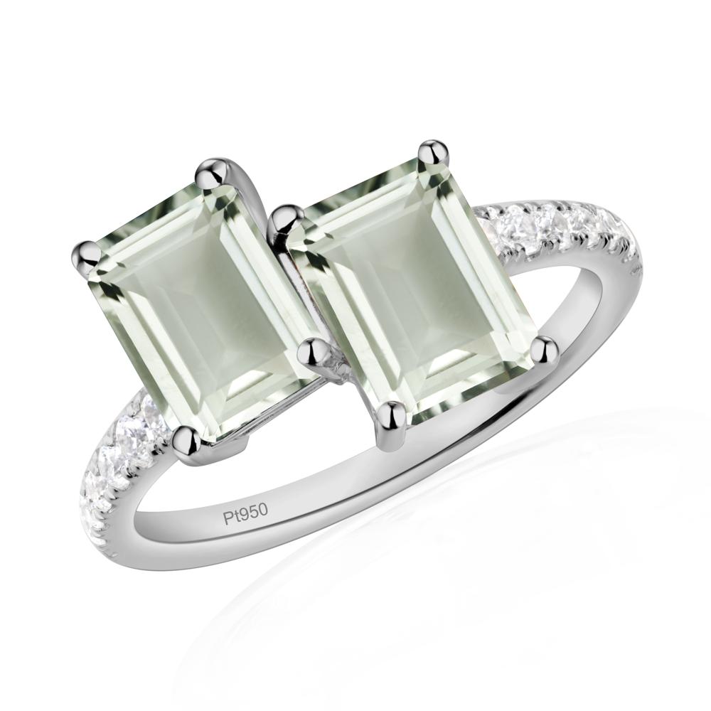 Green Amethyst Toi Et Moi Ring | LUO Jewelry #metal_platinum