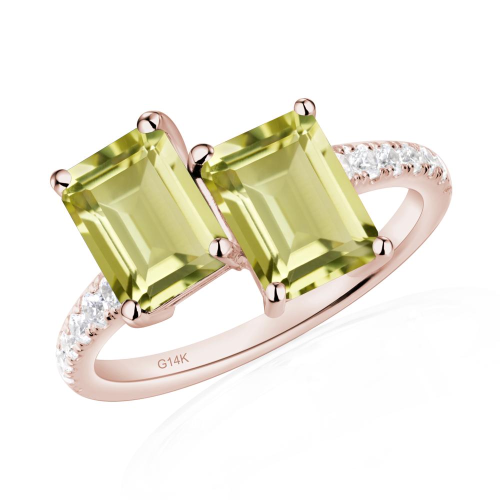 Lemon Quartz Toi Et Moi Ring | LUO Jewelry #metal_14k rose gold