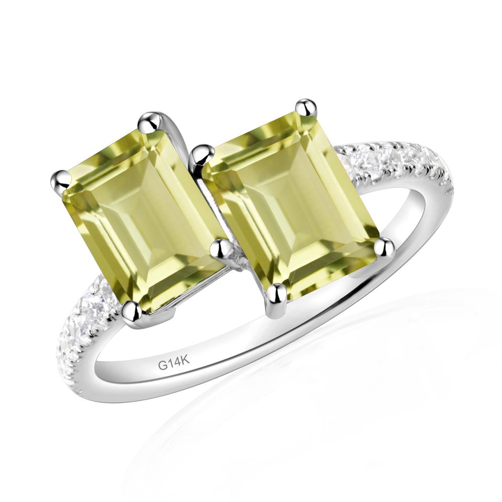 Lemon Quartz Toi Et Moi Ring | LUO Jewelry #metal_14k white gold