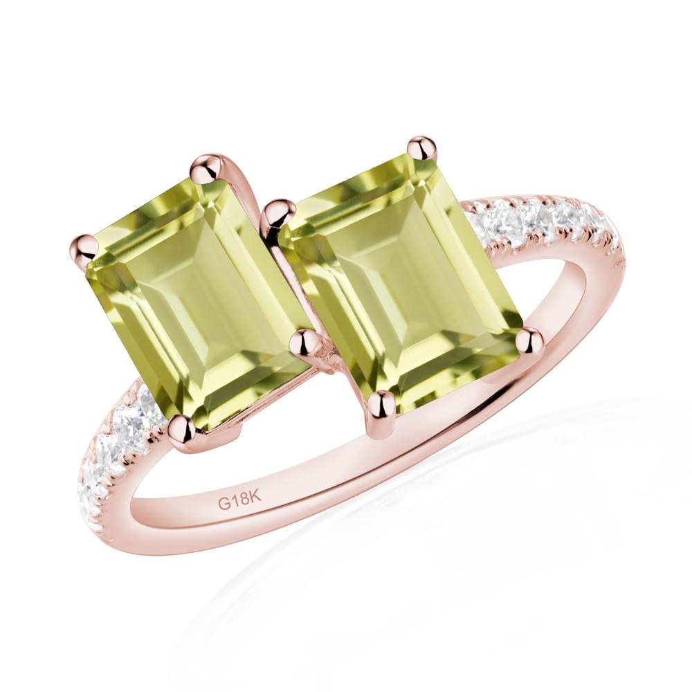 Lemon Quartz Toi Et Moi Ring | LUO Jewelry #metal_18k rose gold