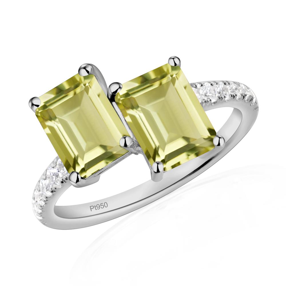 Lemon Quartz Toi Et Moi Ring | LUO Jewelry #metal_platinum