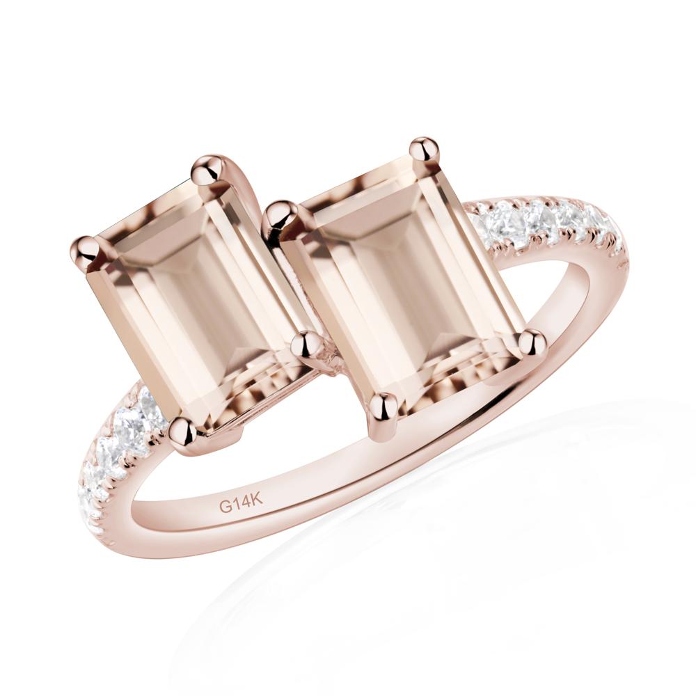 Morganite Toi Et Moi Ring | LUO Jewelry #metal_14k rose gold