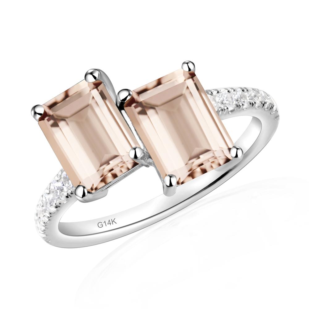 Morganite Toi Et Moi Ring | LUO Jewelry #metal_14k white gold