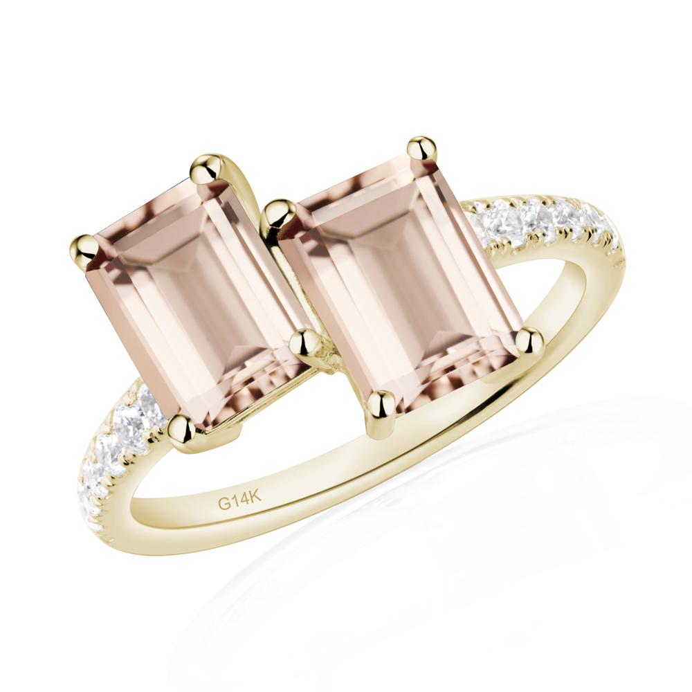 Morganite Toi Et Moi Ring | LUO Jewelry #metal_14k yellow gold