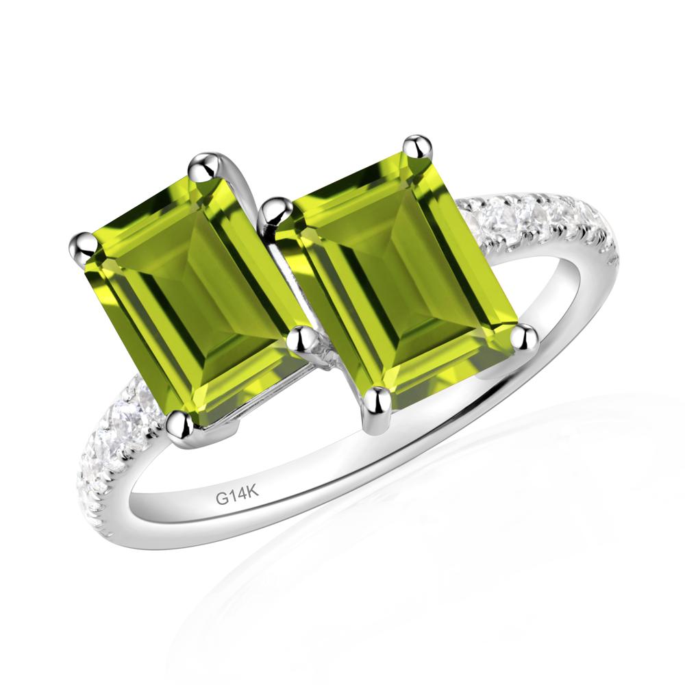 Peridot Toi Et Moi Ring | LUO Jewelry #metal_14k white gold