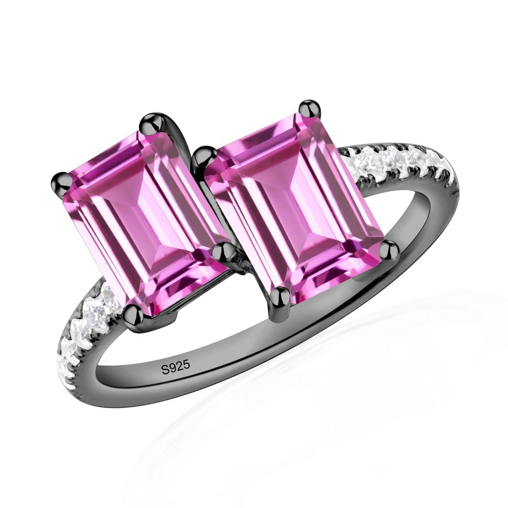 Pink Sapphire Toi Et Moi Ring | LUO Jewelry #metal_black finish sterling silver