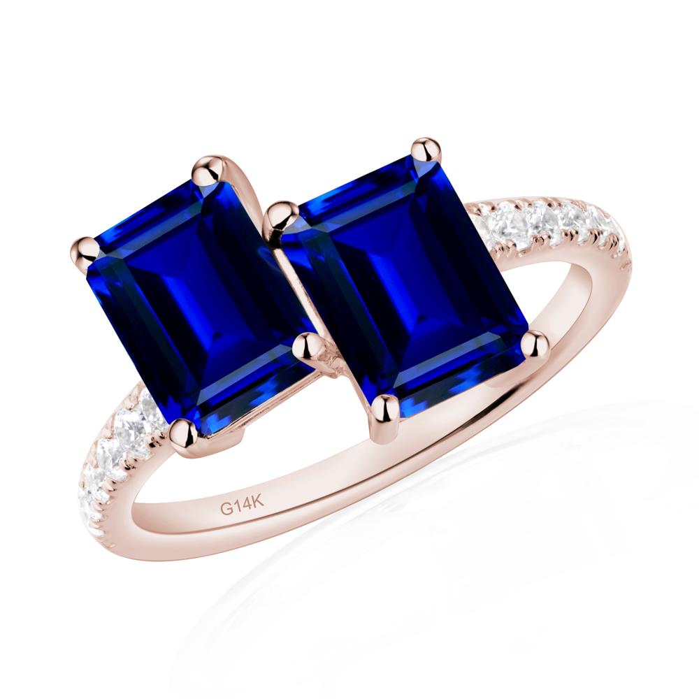 Sapphire Toi Et Moi Ring | LUO Jewelry #metal_14k rose gold