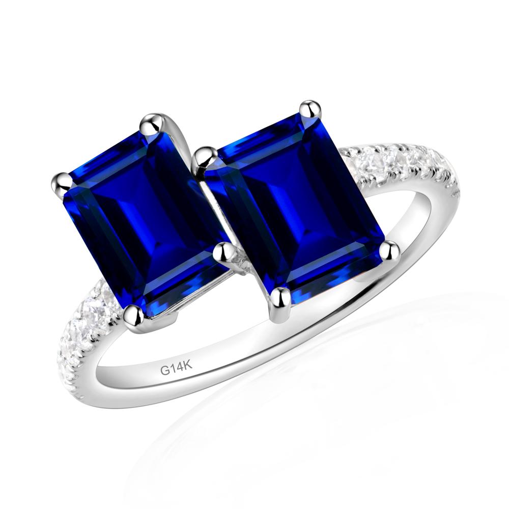 Sapphire Toi Et Moi Ring | LUO Jewelry #metal_14k white gold