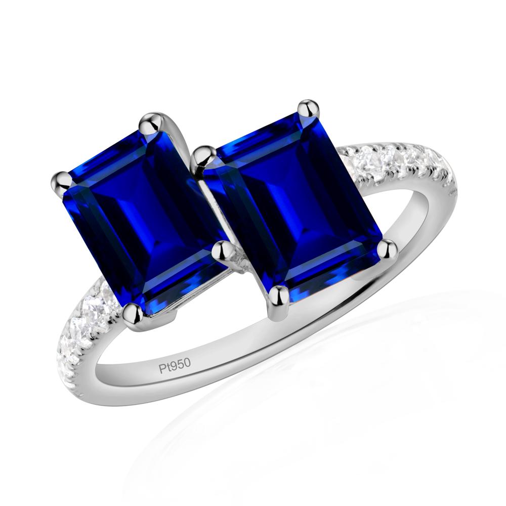 Sapphire Toi Et Moi Ring | LUO Jewelry #metal_platinum