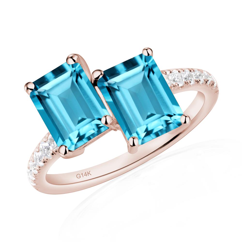 Swiss Blue Topaz Toi Et Moi Ring | LUO Jewelry #metal_14k rose gold