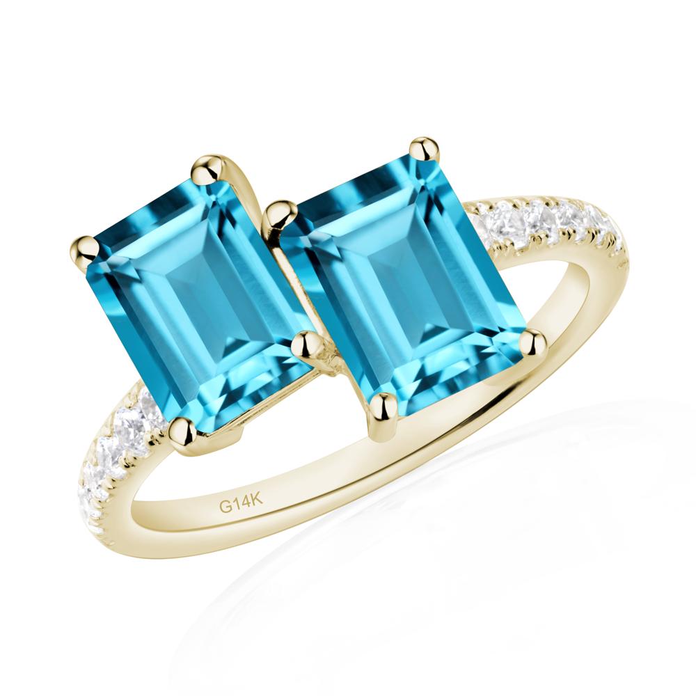 Swiss Blue Topaz Toi Et Moi Ring | LUO Jewelry #metal_14k yellow gold