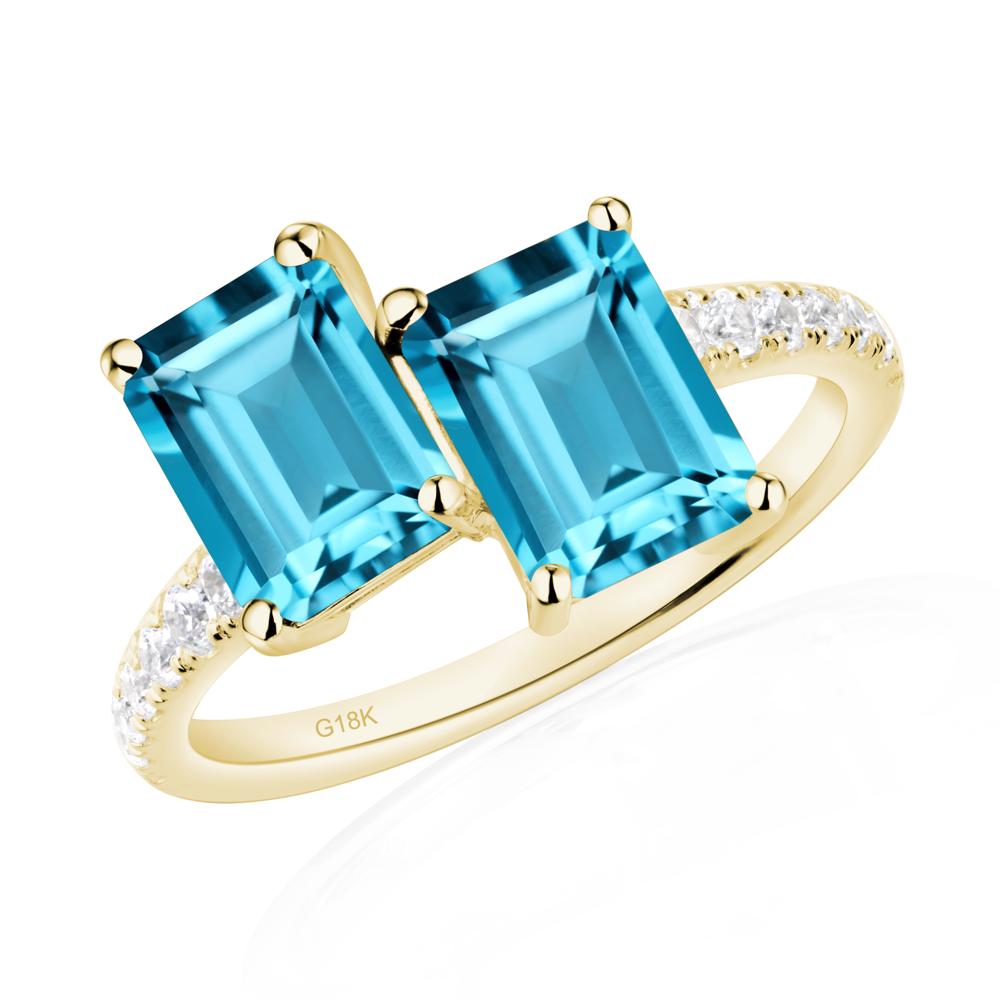 Swiss Blue Topaz Toi Et Moi Ring | LUO Jewelry #metal_18k yellow gold