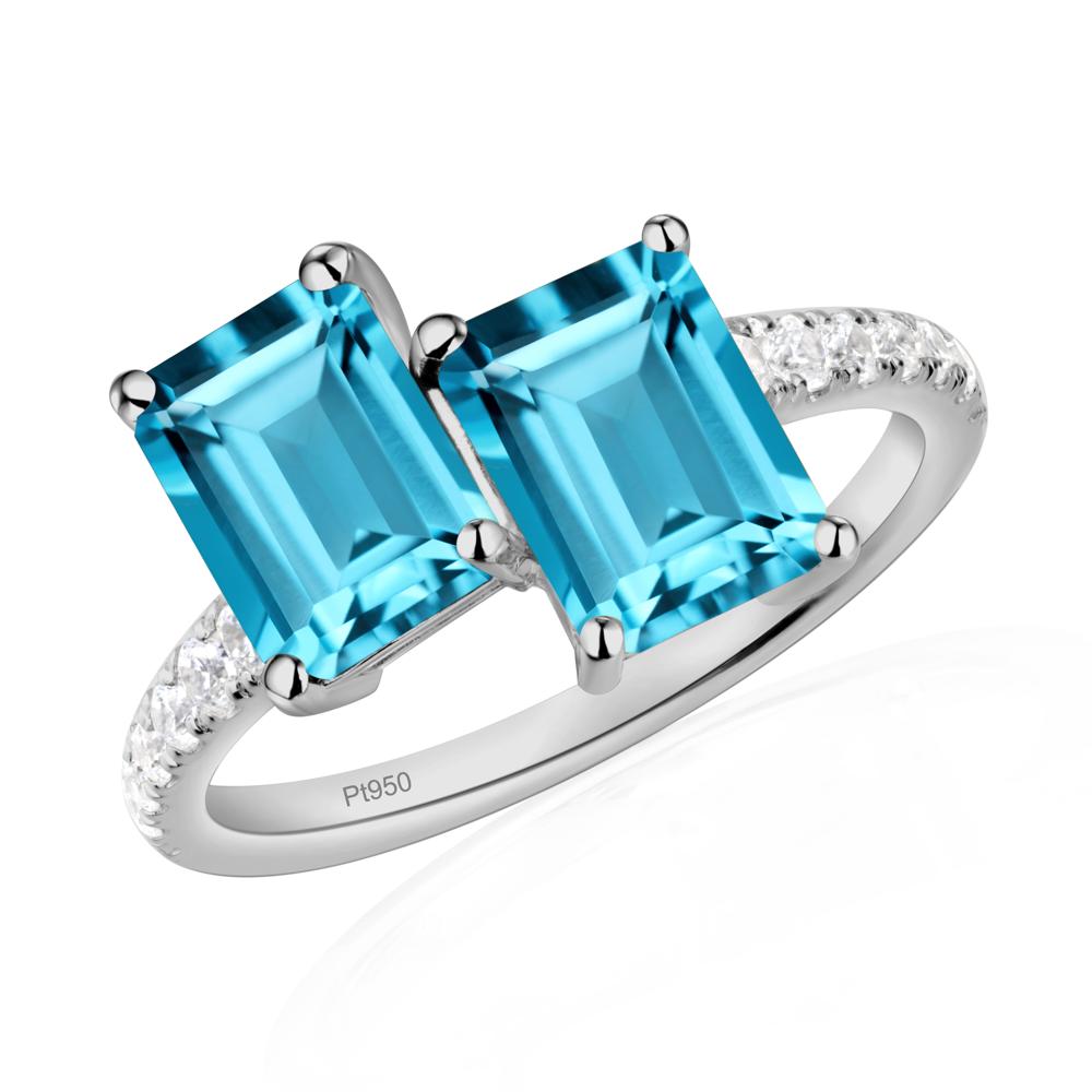 Swiss Blue Topaz Toi Et Moi Ring | LUO Jewelry #metal_platinum