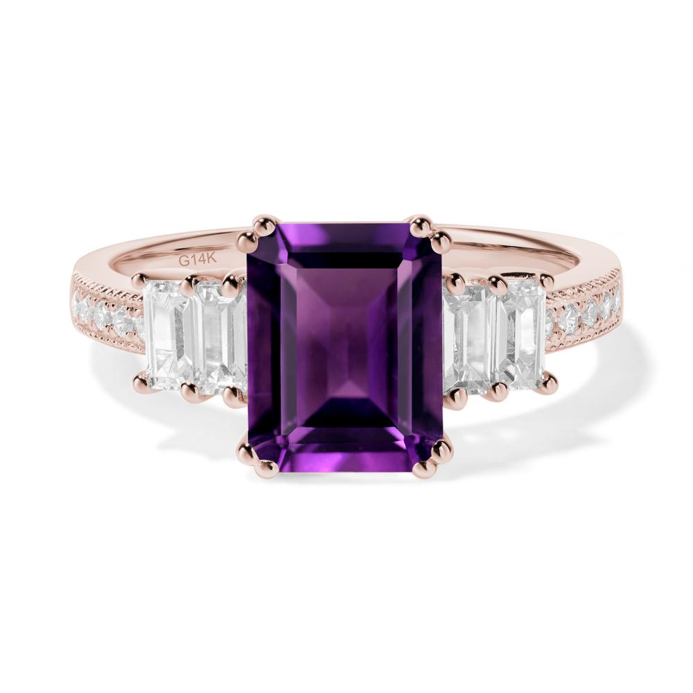 Amethyst Double Prong Engagement Ring - LUO Jewelry #metal_14k rose gold