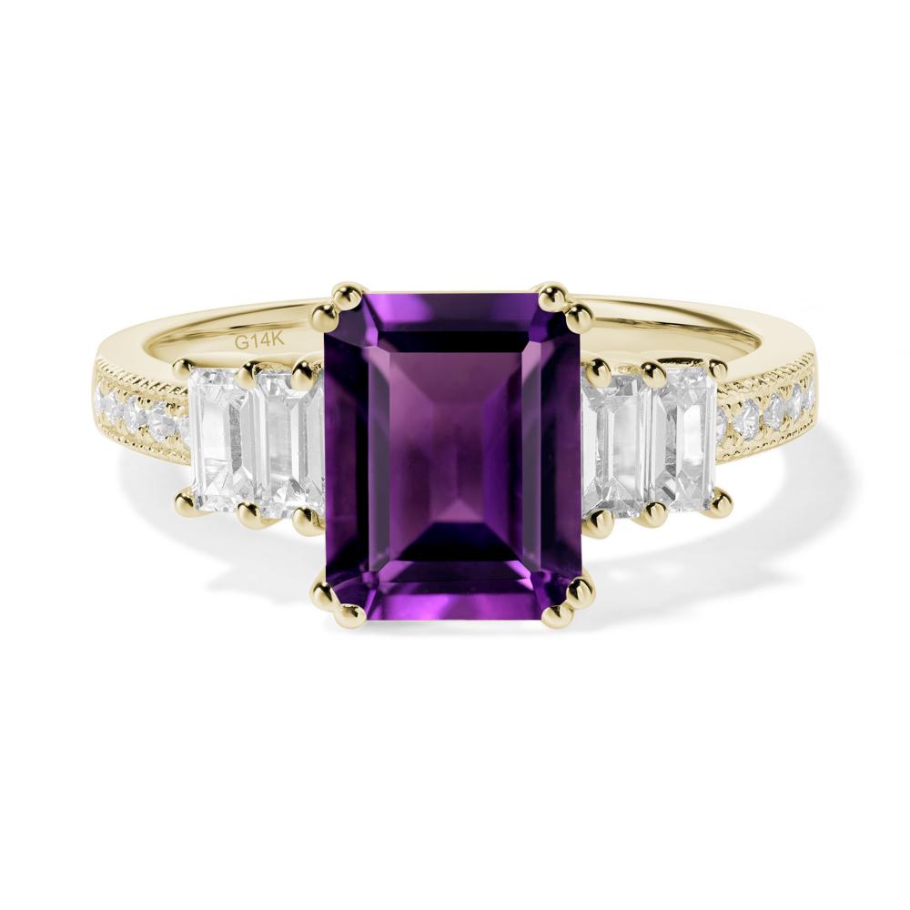 Amethyst Double Prong Engagement Ring - LUO Jewelry #metal_14k yellow gold