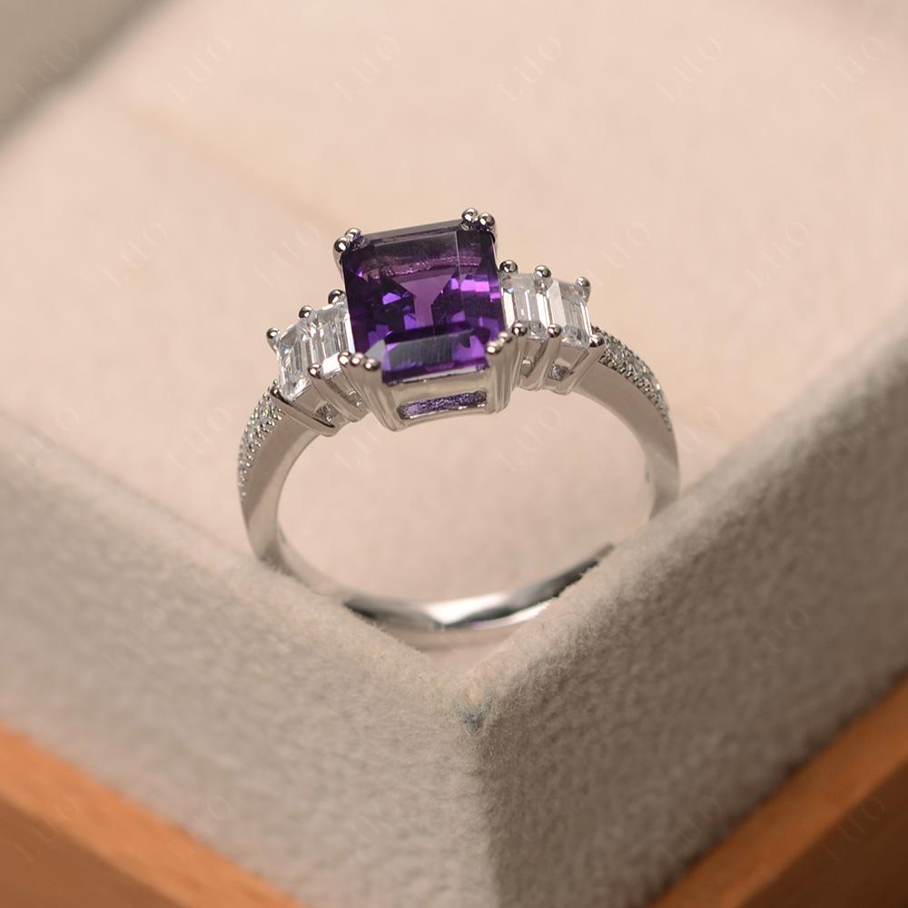 Amethyst Double Prong Engagement Ring - LUO Jewelry 